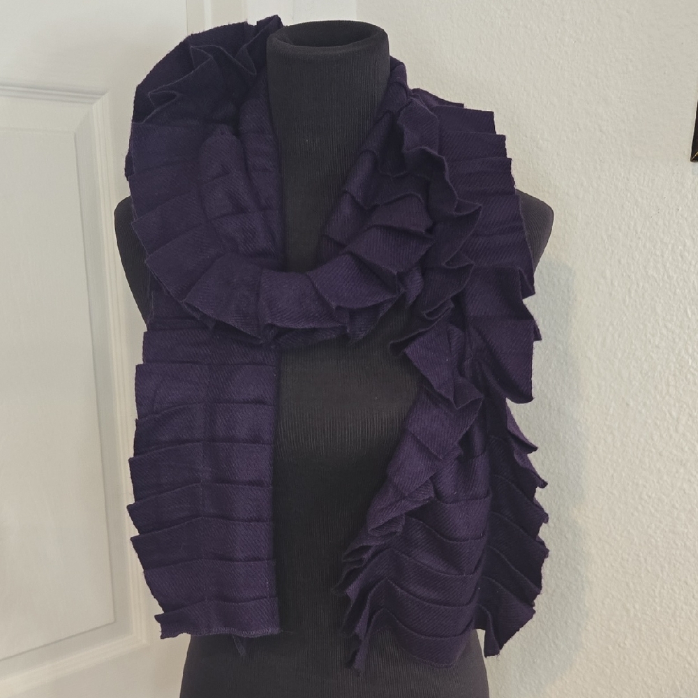 Chic Purple Ruffled Scarf